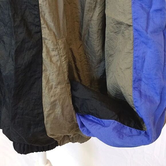 VTG 90's Brooks Black Grey Colorblock Nylon Unisex Jacket Men's Medium - Picture 9 of 16